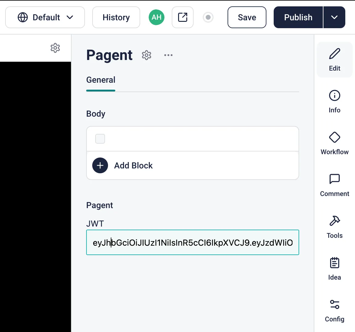 Pagent component