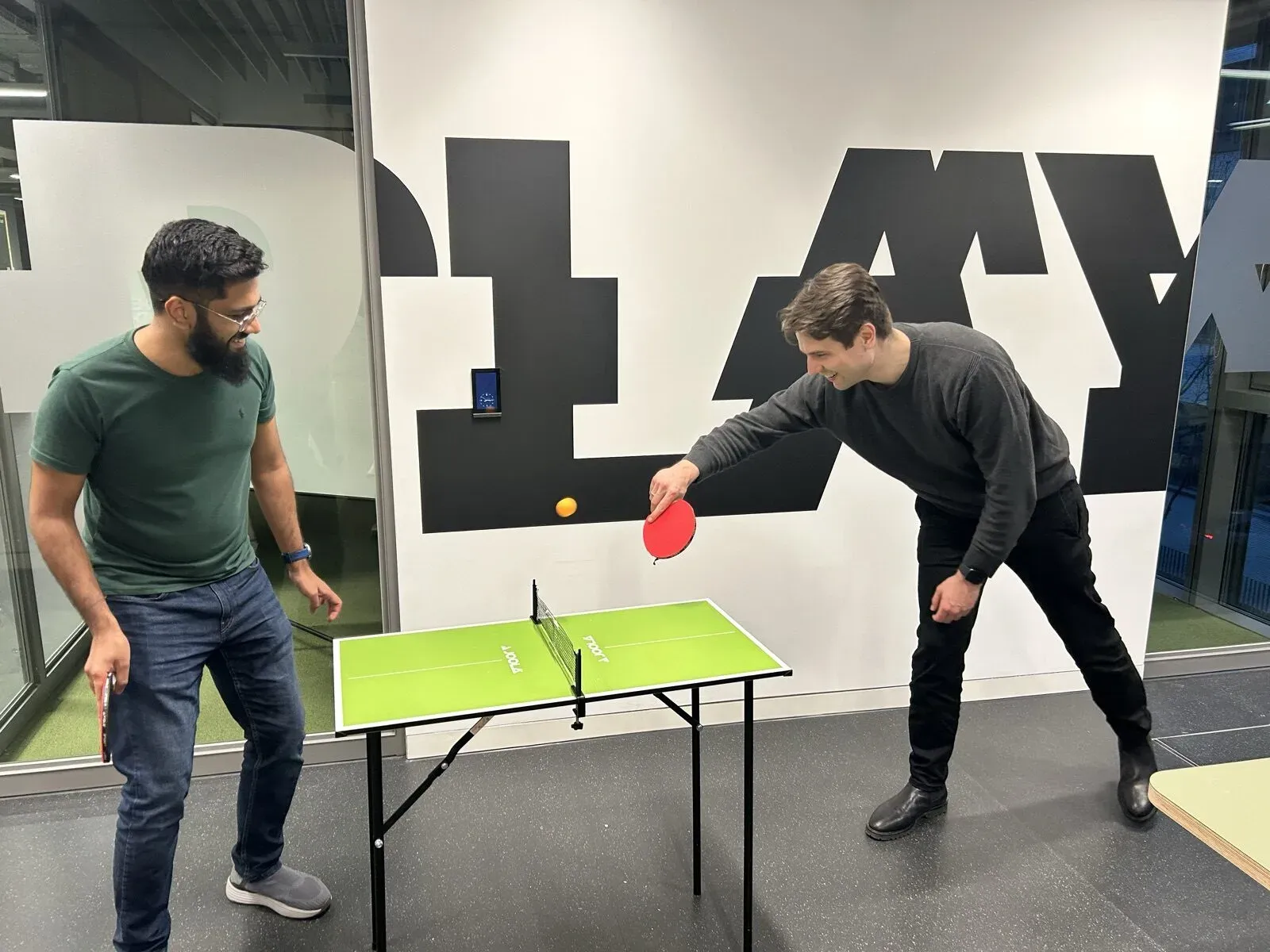 Mini table tennis at the office