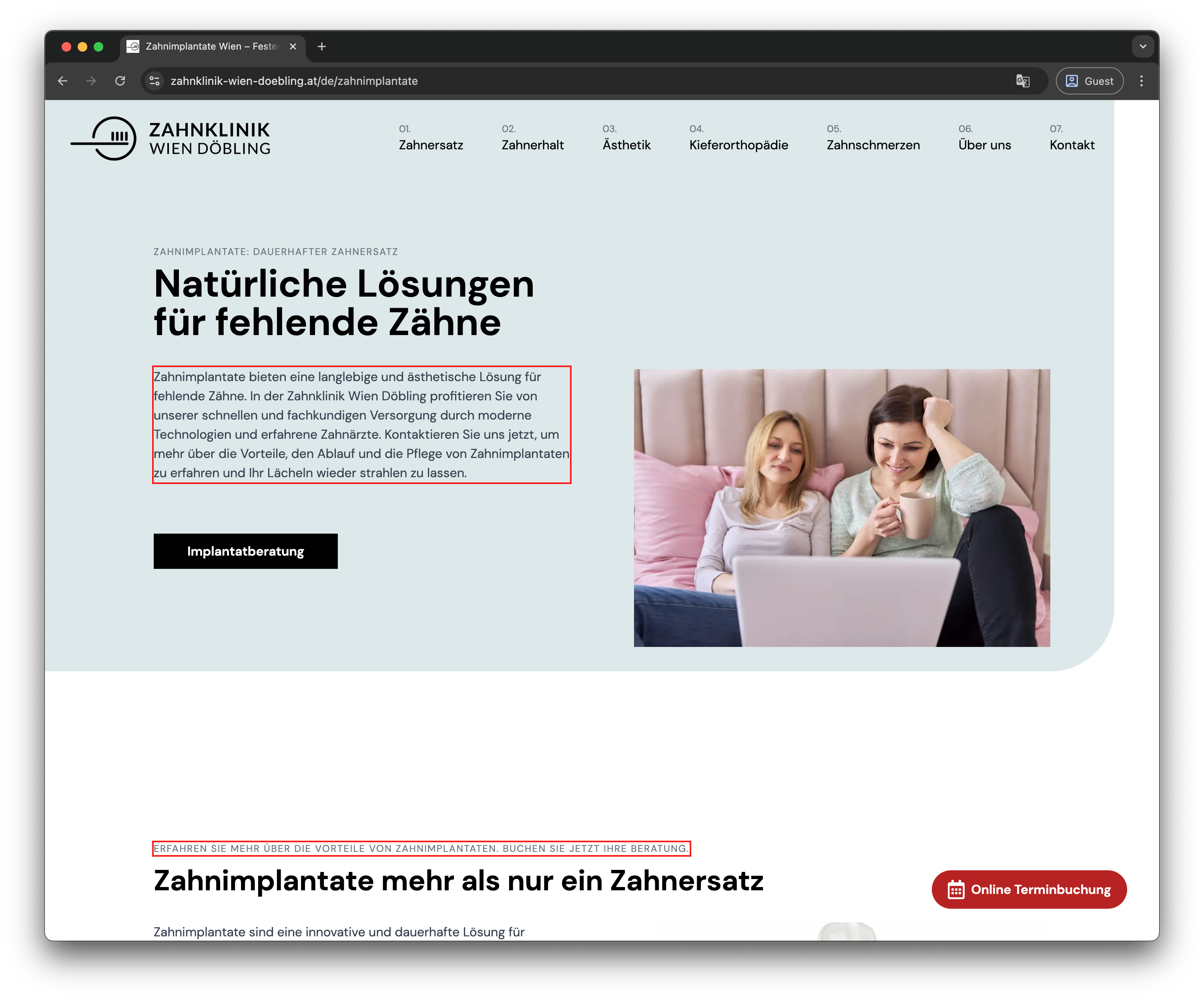 Test Variant Screenshot